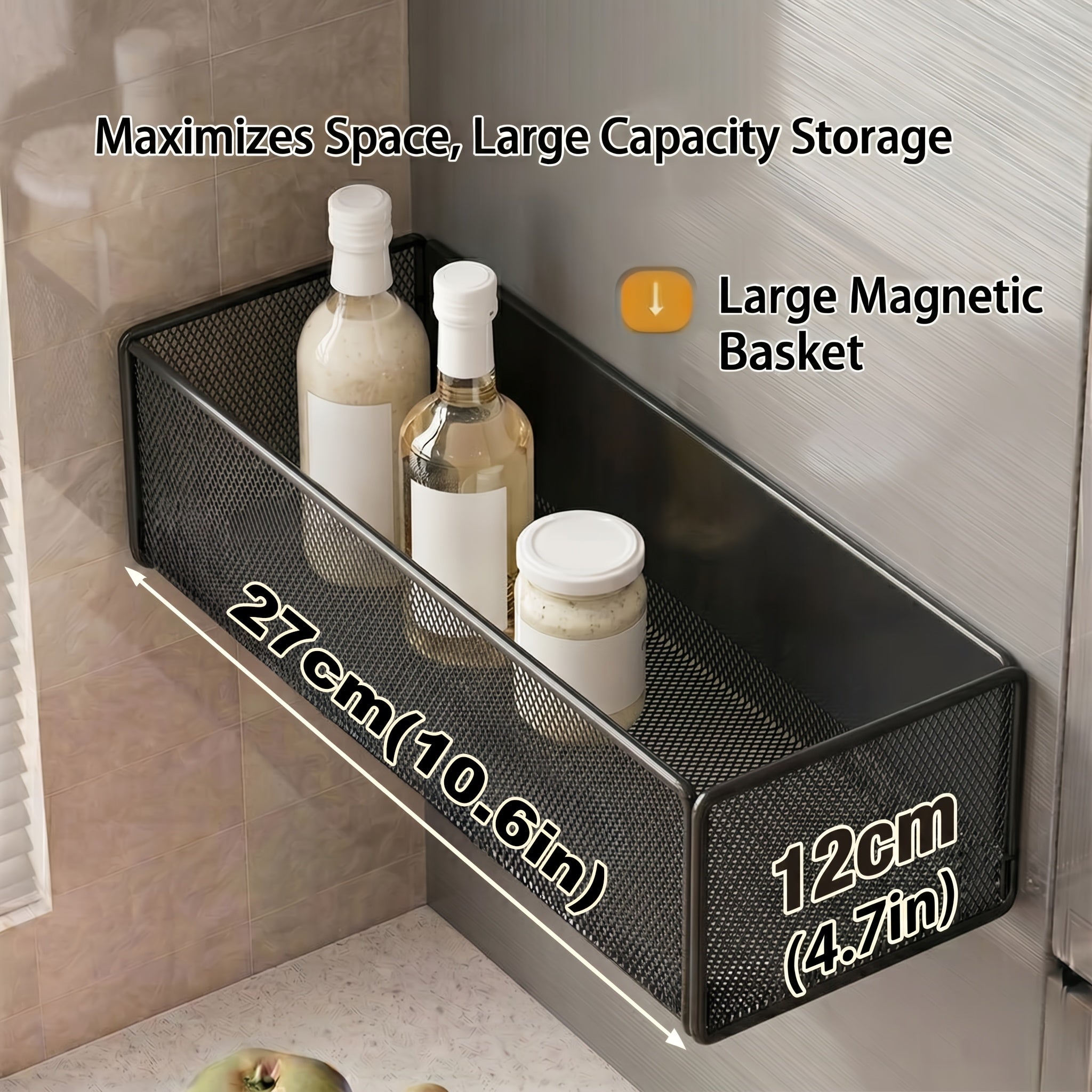 Storage Rack – Multi-Purpose Magnetic Refrigerator Storage Rack – multi-purpose organization, dur