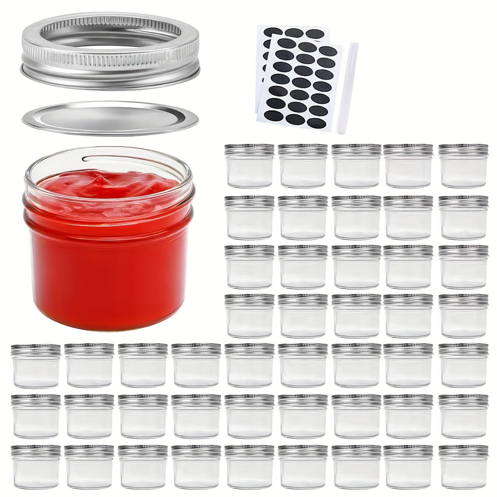 Modern 16/24/40/48pcs Glass Spice Jar Set – clear reusable pantry storage, 16 24 40 48pcs-4Oz Mason Jars Glass Canning Jars With Regular Silver Lids Ideal, designed for American homes, daily convenience and practical gifting