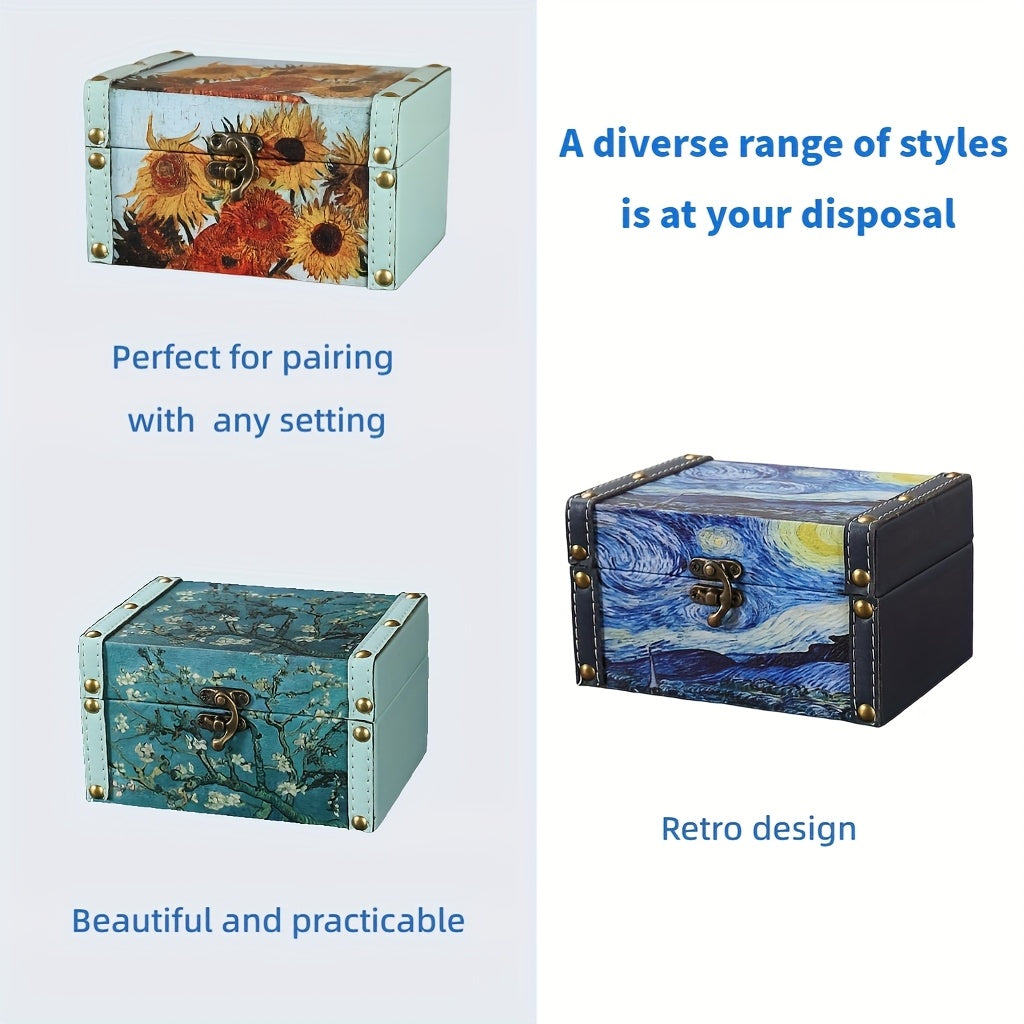Premium Stackable Home Storage Bins – portable space-saving storage, Vintage Scandinavian Floral Wooden Storage Box Outdoor Patio Storage Box Dust-Proof Multi-Use Storage Box, designed for American homes, daily convenience and practical gifting