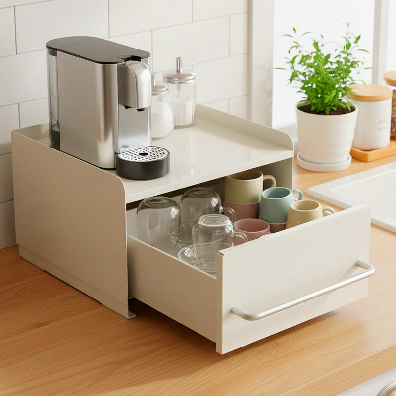 Magnetic Adjustment Layer Metal Stacking | Equipped with Drawer Storage, Coffee Machine Cup Dust Protection, Christmas Special Offer