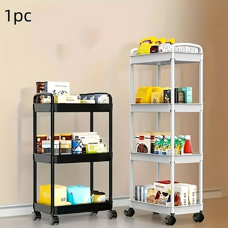 Space-Saving Adjustable Home Storage Rack – durable multi-purpose storage, Multifunctional Trolley Rack Kitchen Bathroom Toilet Floor Multi-layer Movable Storage Rack Practical Home Organization, designed for American homes, daily convenience and pra