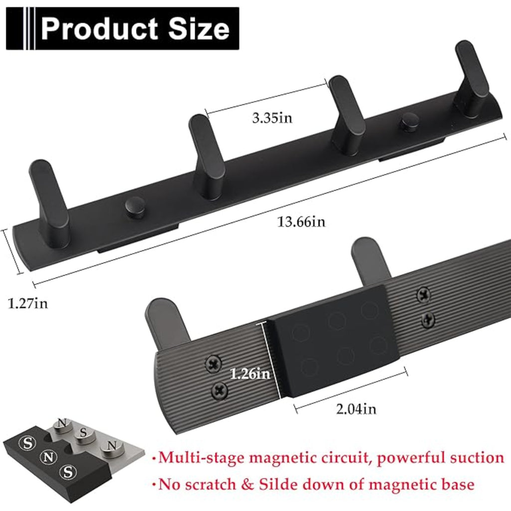 Home Storage Organizer – Magnetic Hooks, Heavy Duty Coat Magnetic Rack, Wall Mounted Coat Rack Rail Hook Rack, Strong Rubber Magnetic Hanger for Refrigerator, Metal Cabinet, Hanging Coat, To