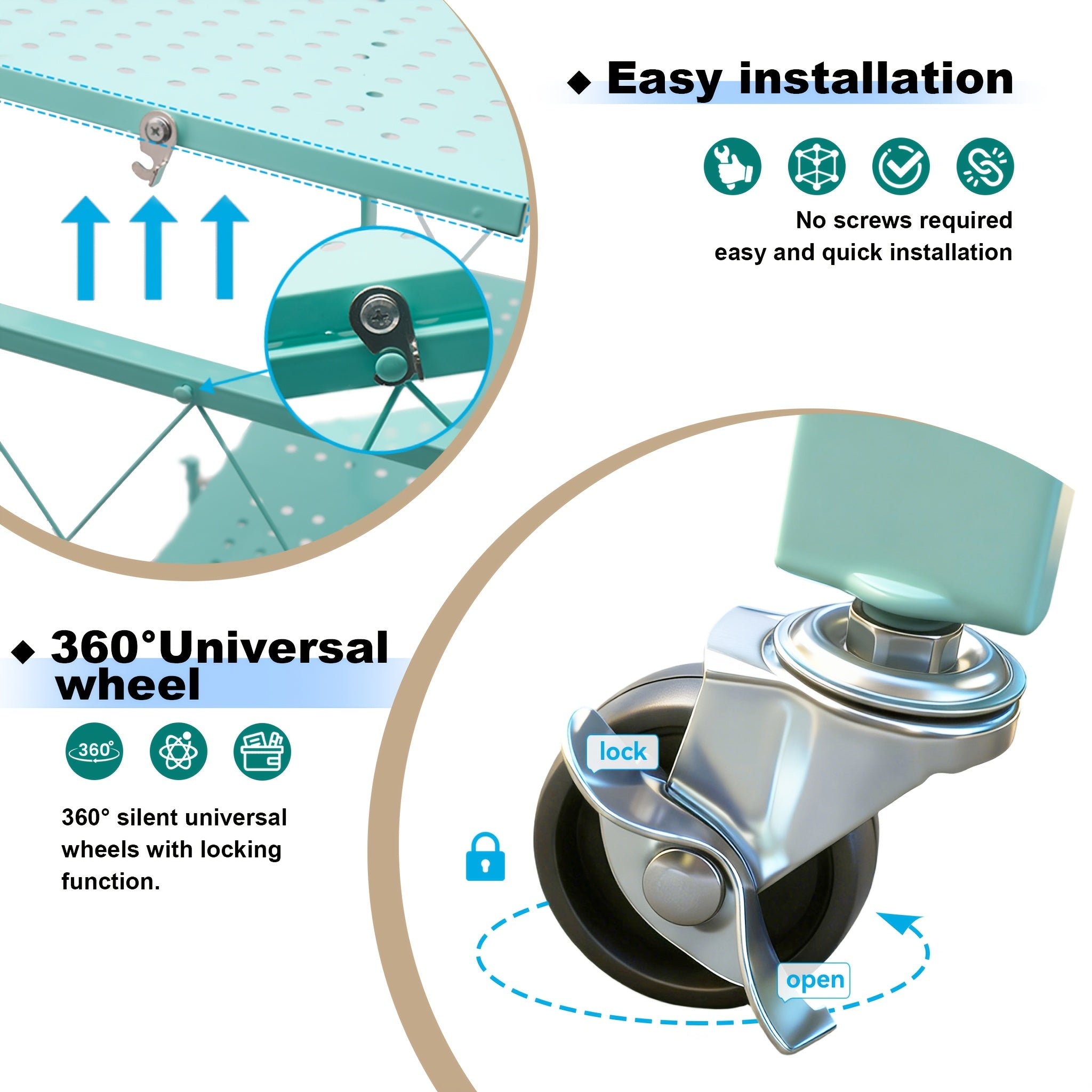 Premium Adjustable Home Storage Rack – durable multi-purpose storage, Foldable Metal Storage Rack Requiring No Installation Designed with Foldable Lockable Casters Practical And, designed for American homes, daily convenience and practical gifting