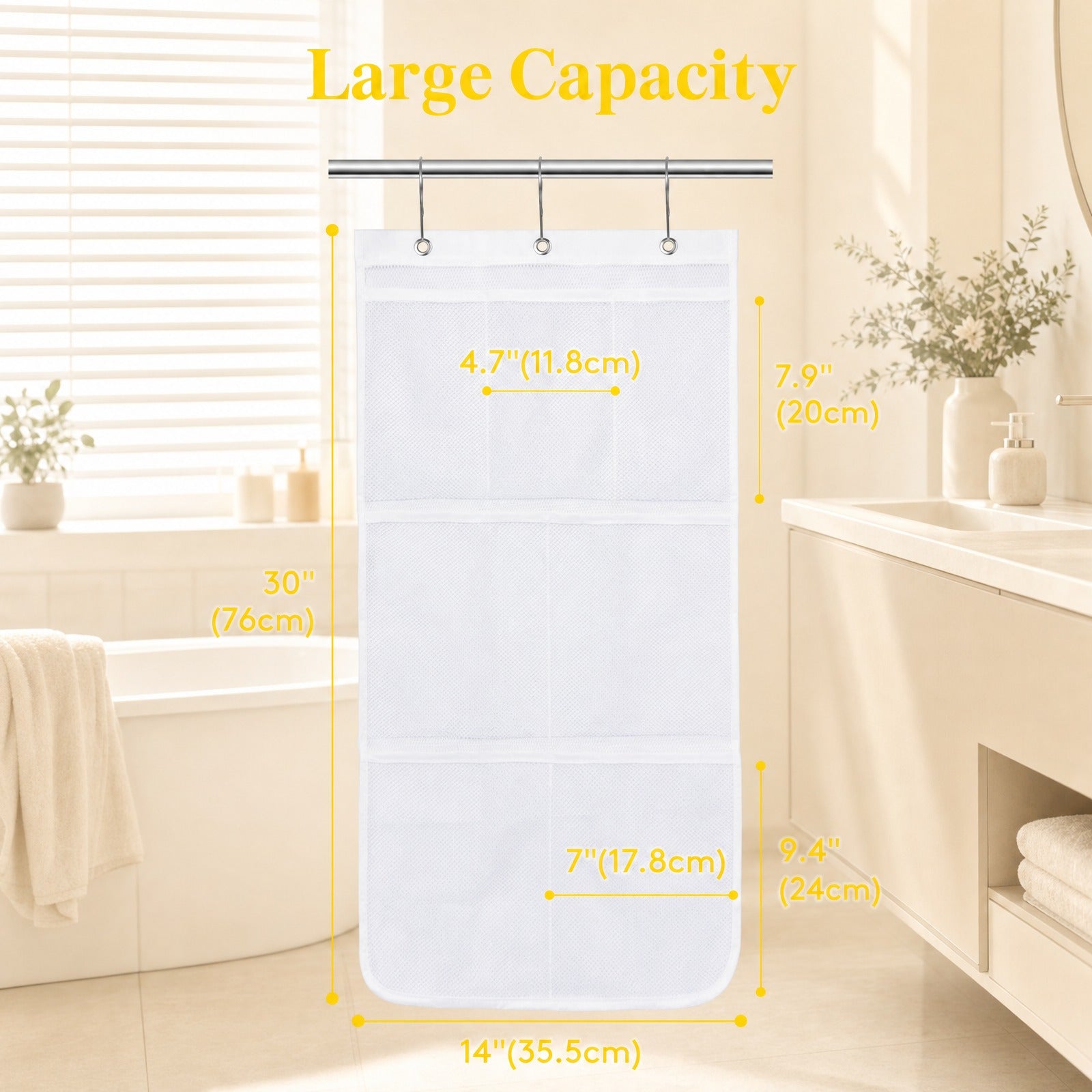 Easy-Access 1/2/3/4 Pack Home Storage Organizer – space-saving everyday organization, 7 Pocket Hanging Mesh Shower Caddy Quick-Dry Portable Bathroom Organizer for Soap Shampoo Cruise, designed for American homes, daily convenience and practical gifti