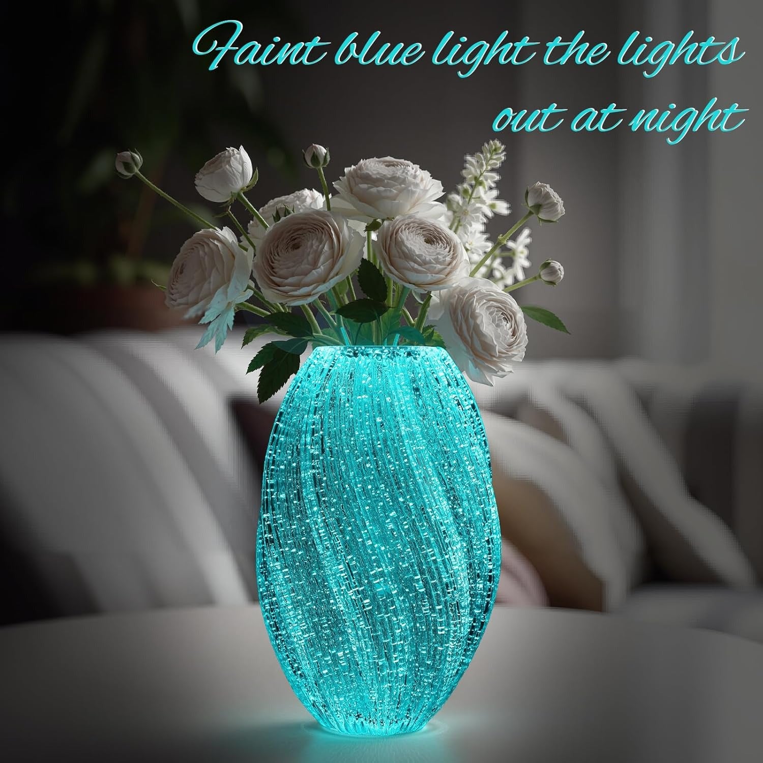 Versatile Decorative Flower Vase – tabletop floral display and modern home decor, Wave Mouth Vases Luminous Handmade Glass Flower Vase Desktop Ornaments Propagation Station Plant Holder, designed for American homes, daily convenience and practical gi