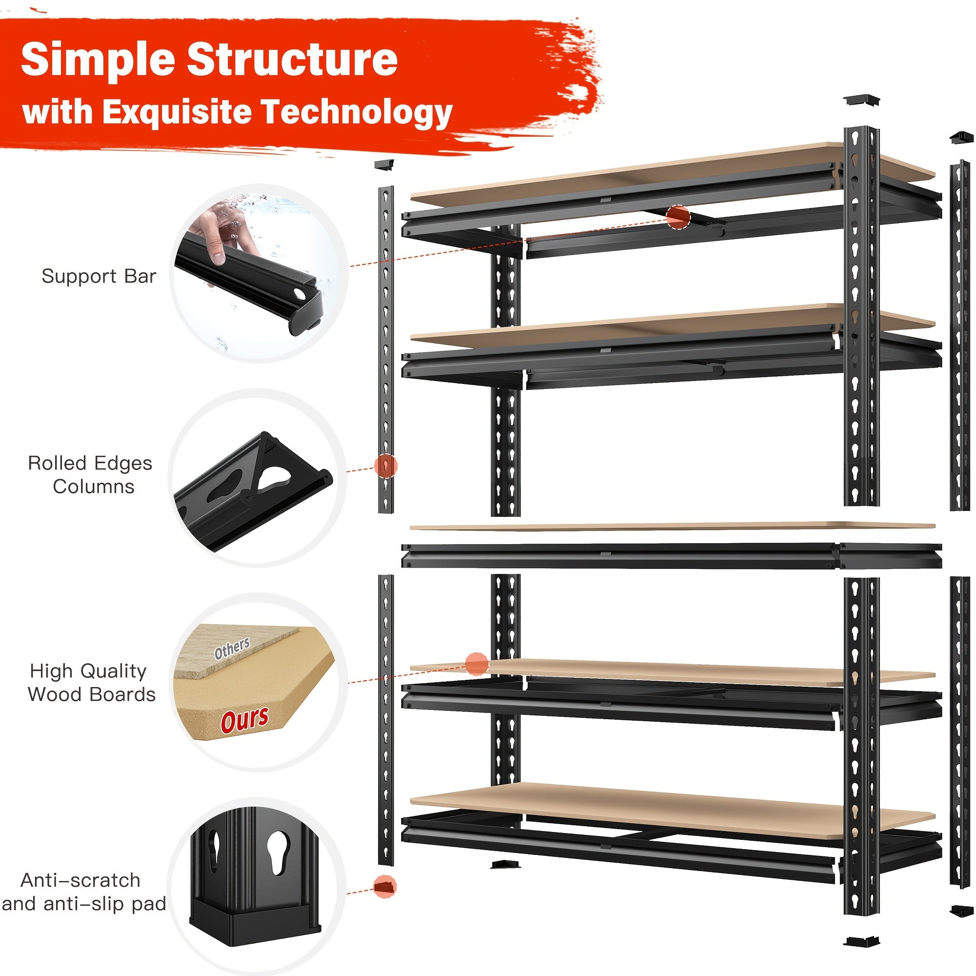 Easy-Access 5 Tier Adjustable Home Storage Rack – durable multi-purpose storage, Reibll 72 Heavy Duty Garage Shelving 5 Tier Adjustable Garage Storage Shelves 2000LBS Metal, designed for American homes, daily convenience and practical gifting