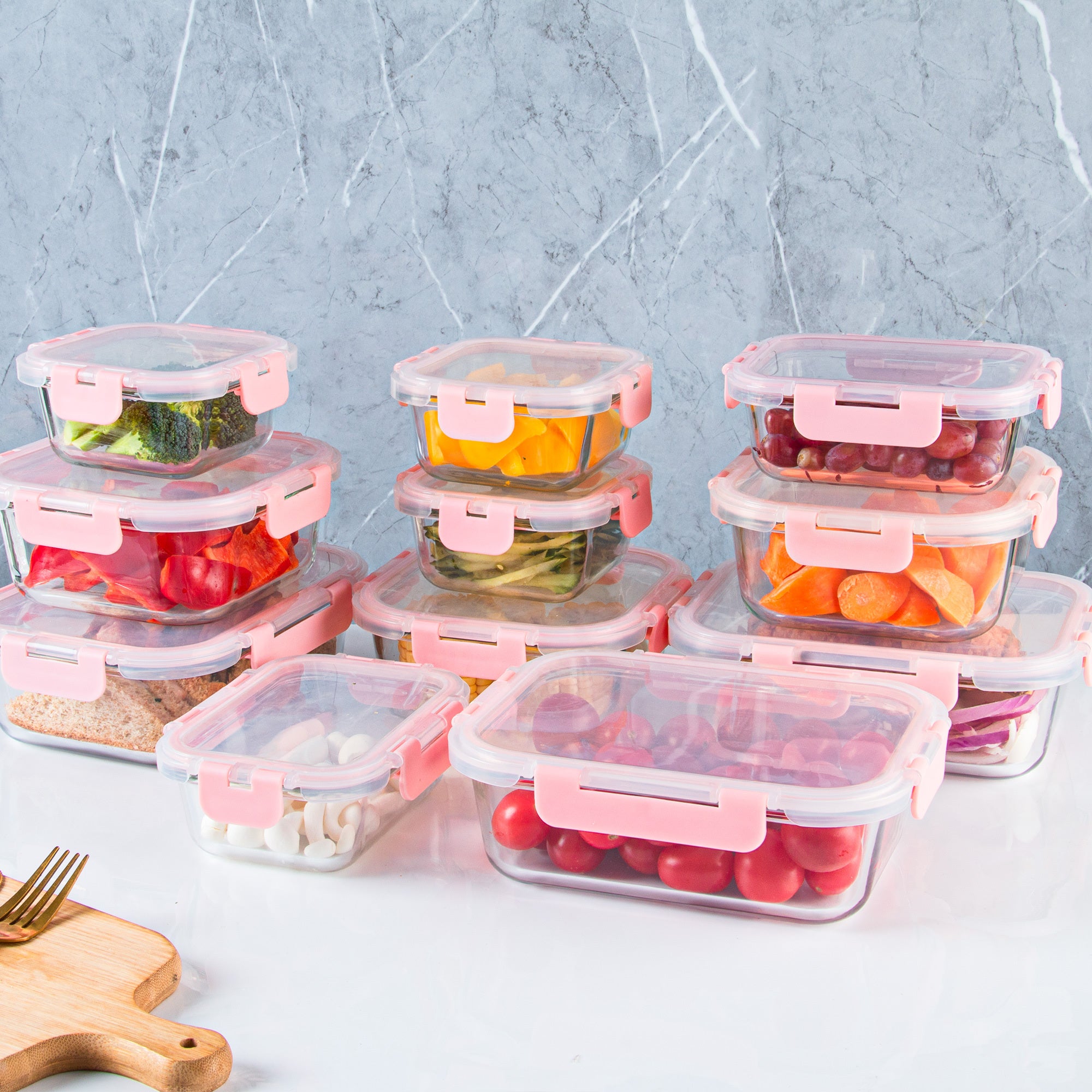 Easy-Access 12pcs Glass Meal Prep Container Set – leak-resistant reusable meal prep, 12pcs Glass Food Storage Containers with Lids Meal Prep Pantry Kitchen Storage Containers for, designed for American homes, daily convenience and practical gifting