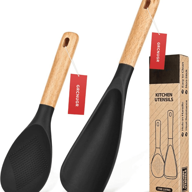 Home Living Essential – 2pcs Cooking Spoon Set, Suitable for Non-stick Pans, 12-inch Silicone Spoon And Sp