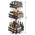 Kitchen Essential – Lazy Susan Organizer Spice Rack - 2 3 Tier Height Adjustable Spice Organization for Cabinet, Metal Seasoning Organizer Lazy Turntable Spice Organizer for Table Top Pantry