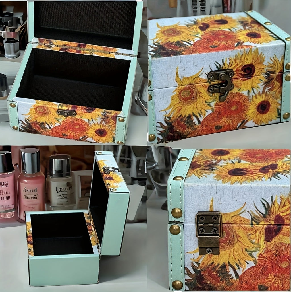 Premium Stackable Home Storage Bins – portable space-saving storage, Vintage Scandinavian Floral Wooden Storage Box Outdoor Patio Storage Box Dust-Proof Multi-Use Storage Box, designed for American homes, daily convenience and practical gifting