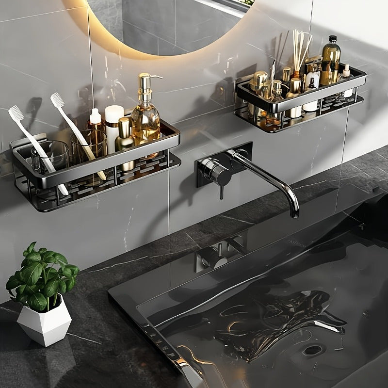 Great Value And Super Easy to Use - 2pcs Shelf Set, Portable Corner Hanging Organization Artifact, Bathroom And Toilet Storage, Very Stable, No Need to Drill Towel Bars, Punch-Free Shelf Sink Wall Storage Rack Kitchen Wall-Mounted Shelf