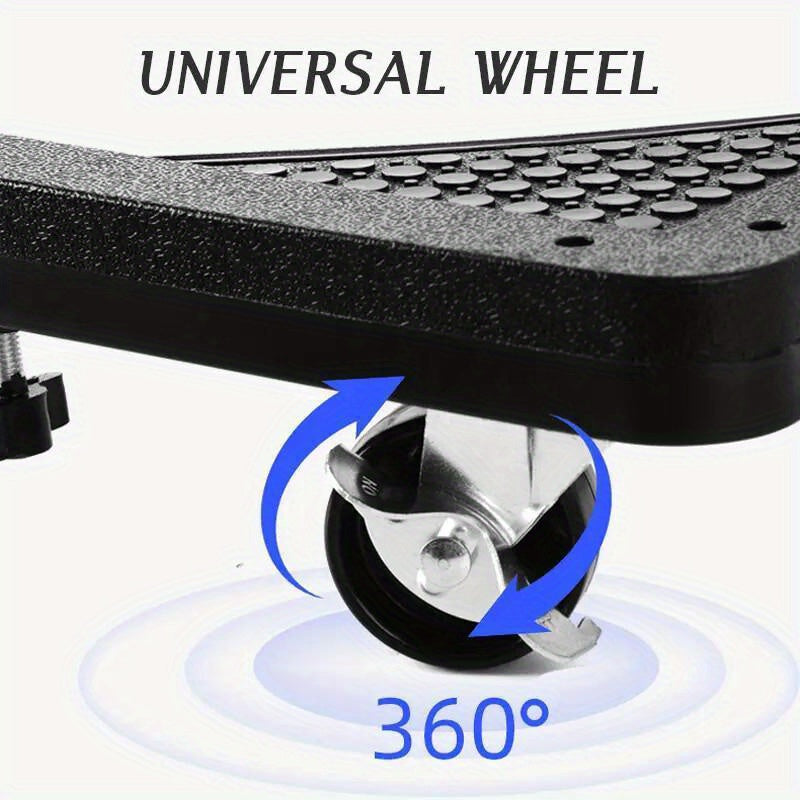 1pc Stainless Steel Mobile Device Trolley with 4 Locking Wheels - Adjustable Drum Base for Refrigerator, Washer and Dryer - Space-saving Kitchen Storage Rack with Telescopic Stand and Sliding Casters