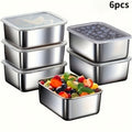 Heavy-Duty 6pcs Refrigerator Storage Organizer – easy-access fridge organization, Food Storage Containers 6pcs Stainless Steel Food Storage Containers Equipped With Compartments For Vegetables, designed for American homes, daily convenience and pract
