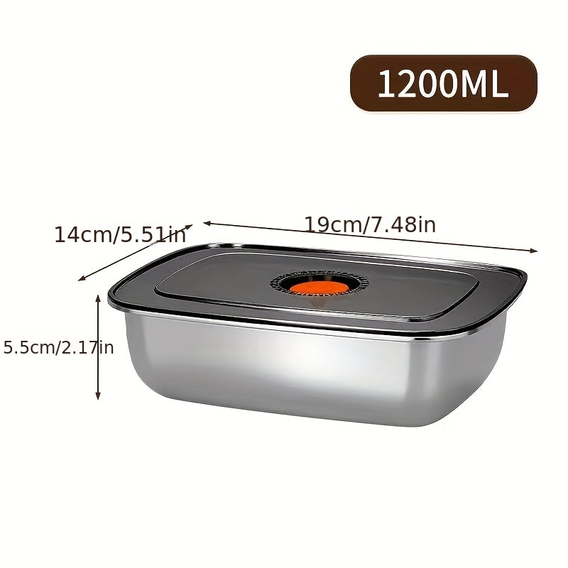 6pcs Stainless Steel Food Storage Containers | 40.58oz Each, Airtight Stackable Lunch Box System with Lids for Fridge & Freezer, Large Capacity Meal Prep Containers for Leftovers, Vegetables, Meat, Pantry Organization - Heavy-Duty