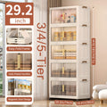 Versatile 3/4/5 Tier Stackable Home Storage Bins – portable space-saving storage, 29 2 Wide Extra Large Storage Cabinet - 3 4 5 Tier Plastic Storage, designed for American homes, daily convenience and practical gifting