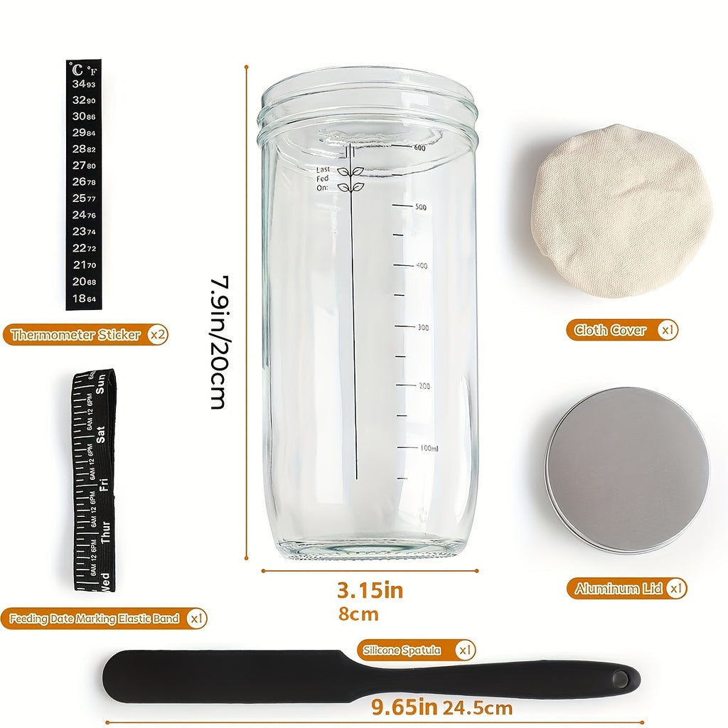 Versatile 1/2pcs Airtight Storage Jar Set – clear reusable pantry storage, 1 2pcs Fermentation Jar 24oz Glass Jar with Auxiliary Label Fermentation Jar Kit Set, designed for American homes, daily convenience and practical gifting