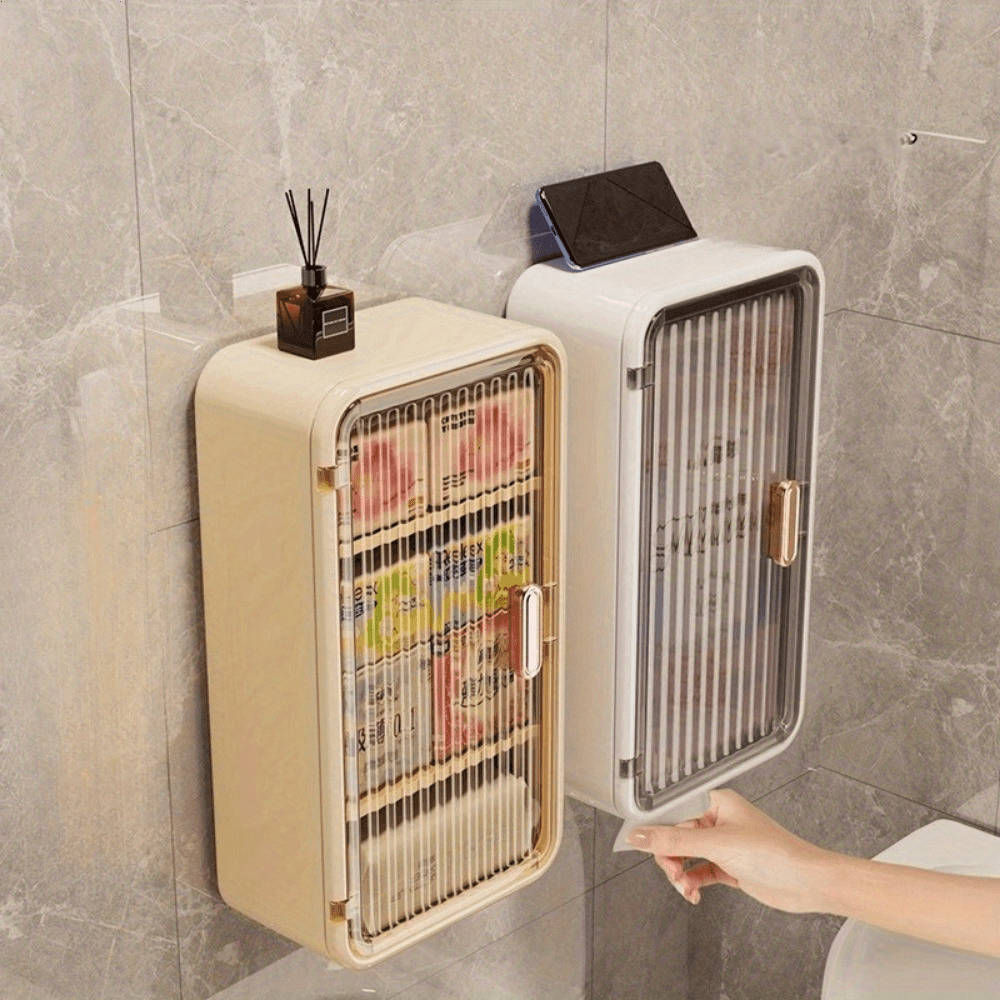 Versatile 2pcs Adjustable Home Storage Rack – durable multi-purpose storage, 2pcs 1pc Modern minimalist bathroom storage box wall-mounted storage rack tissue box with compartments, designed for American homes, daily convenience and practical gifting