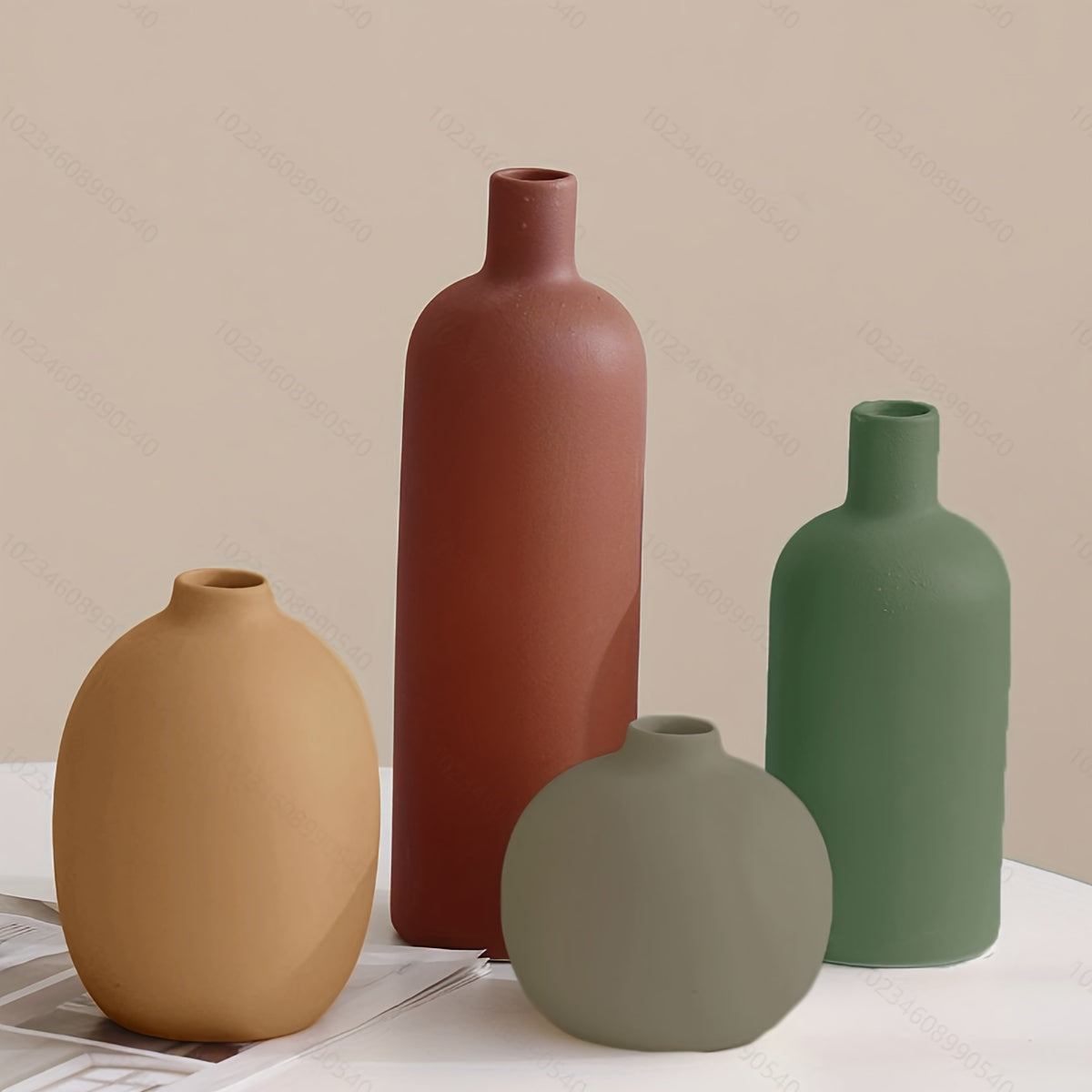 Decorative Vase – 4pcs decorative style ceramic vase multi-piece combination