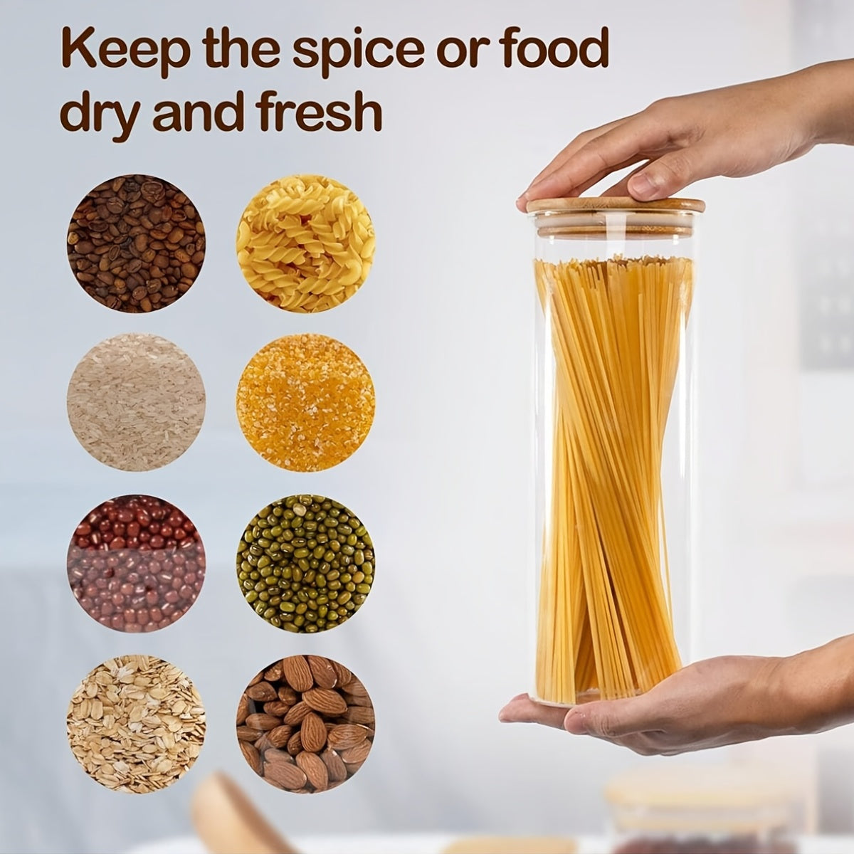 Easy-Access 3/6pcs Airtight Storage Jar Set – clear reusable pantry storage, 3 6pcs Glass Food Storage Jars With Lids 66OZ 1400ML Large Capacity Perfect For, designed for American homes, daily convenience and practical gifting