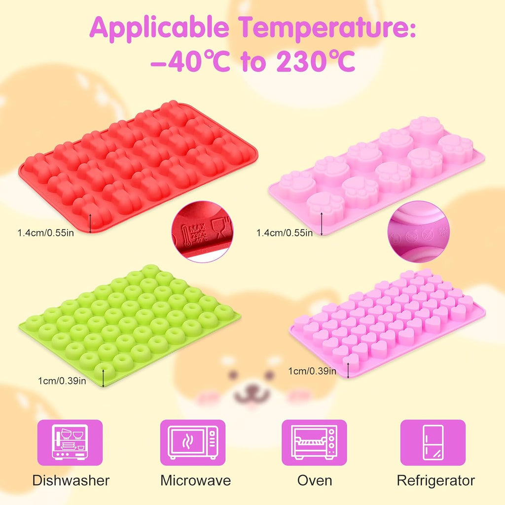 10Pack Silicone Baking Set with Scraper, Pastry Brush Dog Biscuits, Treats