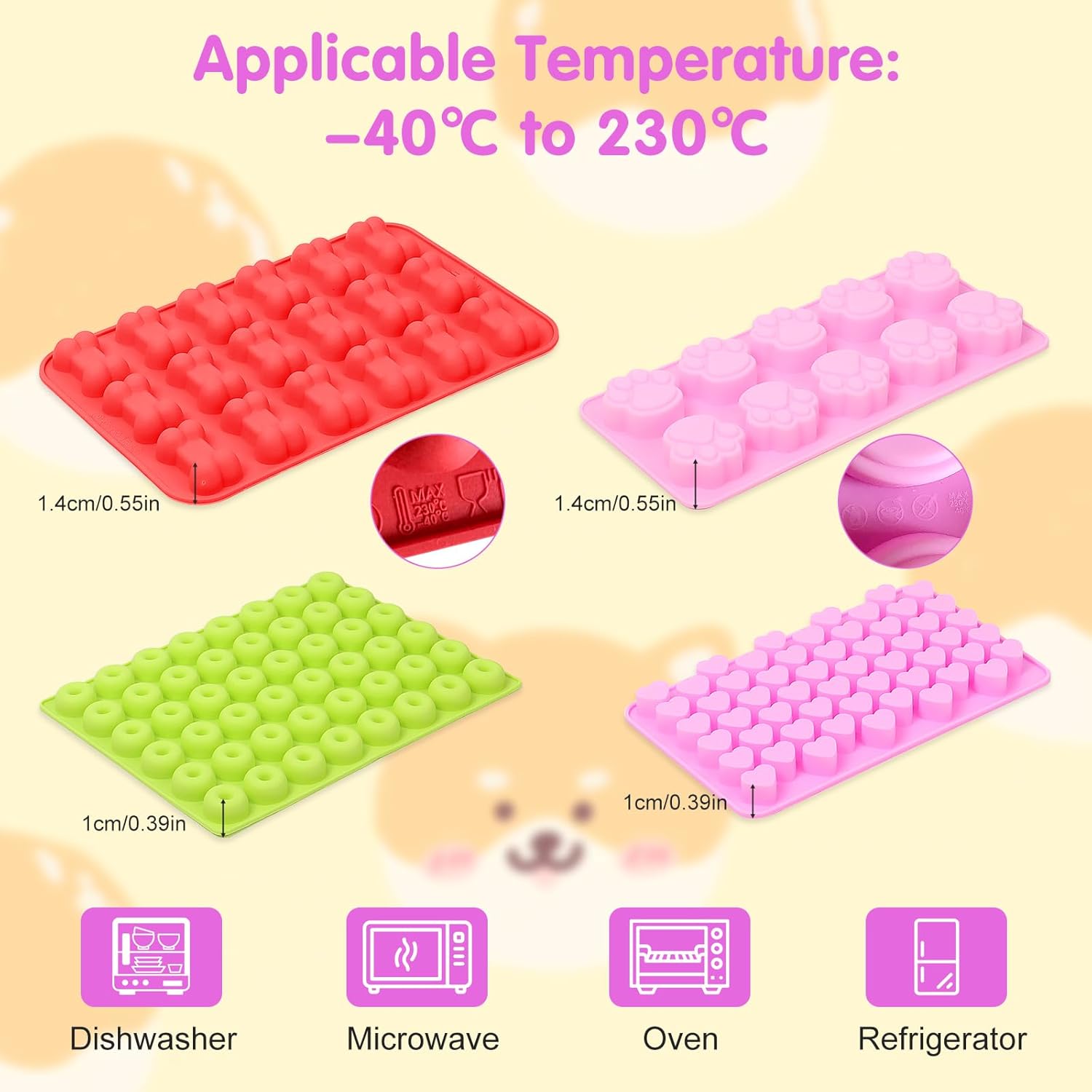10Pack Silicone Baking Set with Scraper, Pastry Brush Dog Biscuits, Treats