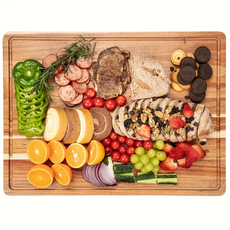 Modern Kitchen Cutting Board – durable food prep and serving, XXL Acacia Cutting Board - Extra Large Charcuterie Cheese Serving Tray Durable Wooden Chopping, designed for American homes, daily convenience and practical gifting