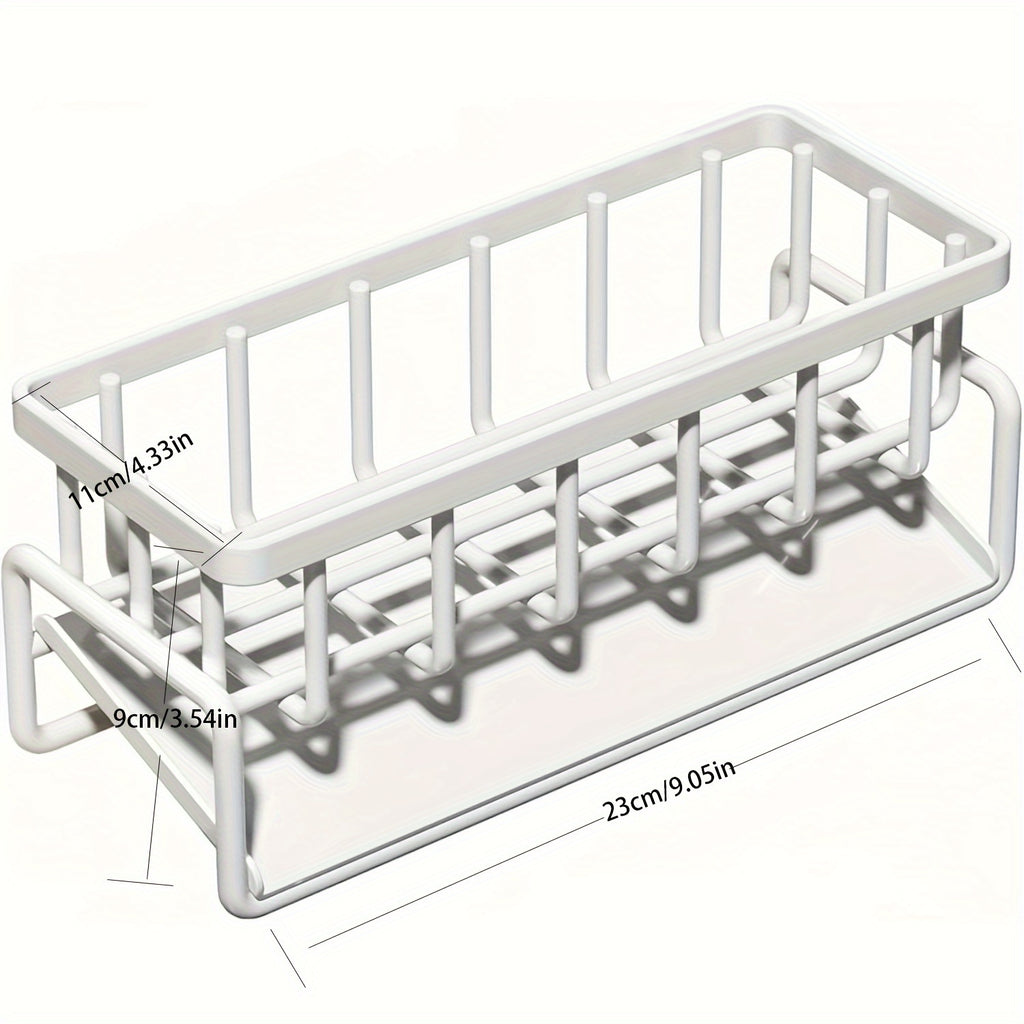 Stainless Steel Kitchen Sink Caddy With Drainage, 304 Stainless Steel Kitchen Sink, Sink Caddy With Drainage For Dishwashing Brush, Sponge, Soap And Scrubbing Accessories, Kitchen Accessories, Kitchen Organizers And Storage
