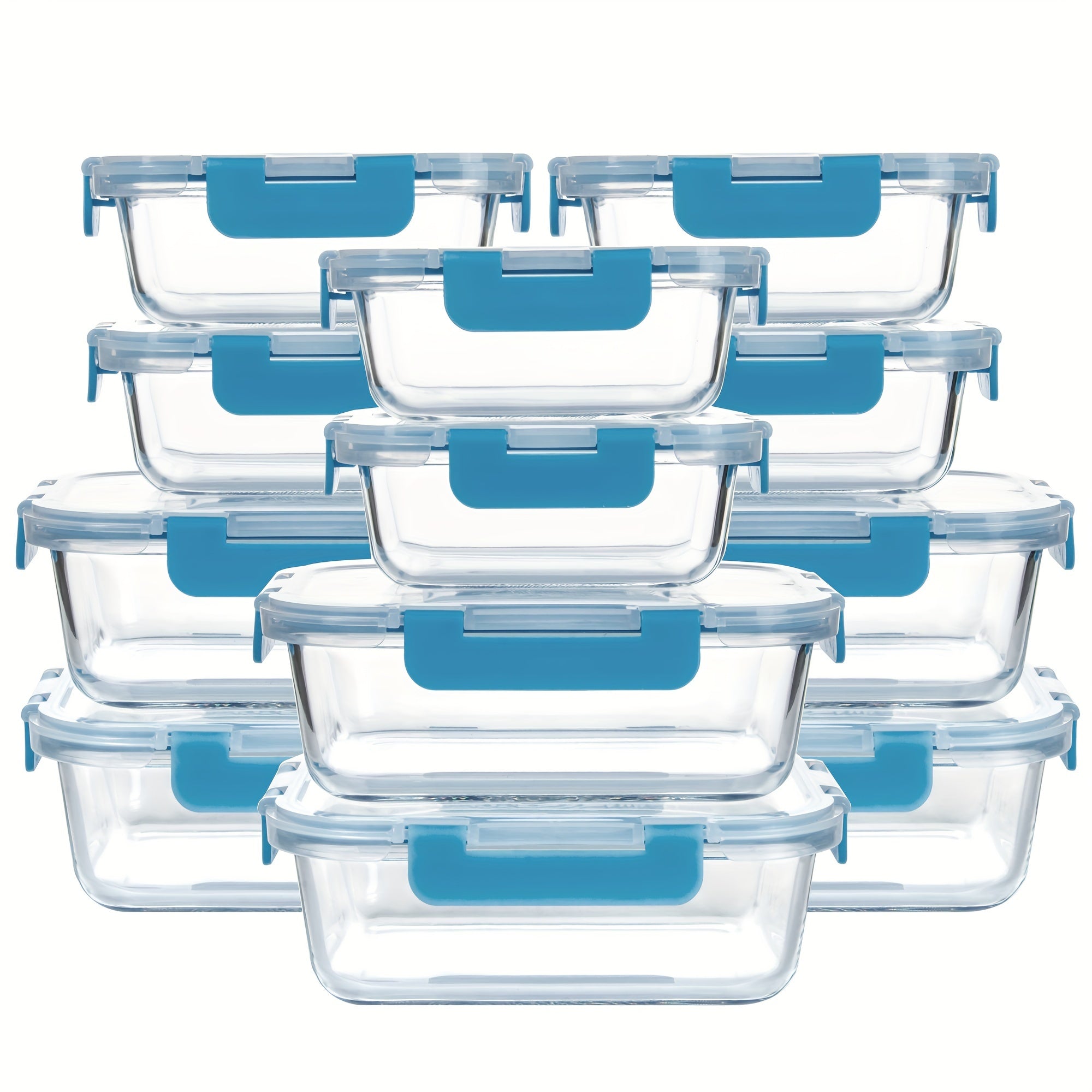 Food Storage Containers – leak-resistant reusable meal prep, 24pcs 12 Lids 12 Glass Bowl Borosilicate Glass