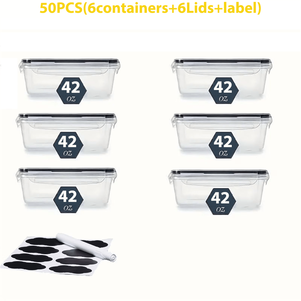Kitchen Essential – [Airtight Food Storage] 50/48/24/12 Pcs Airtight Food Storage Containers. Plastic Refrigerator Storage Containers for Meal Prep, Vegetables & Fruits. Kitchen Storage, wit