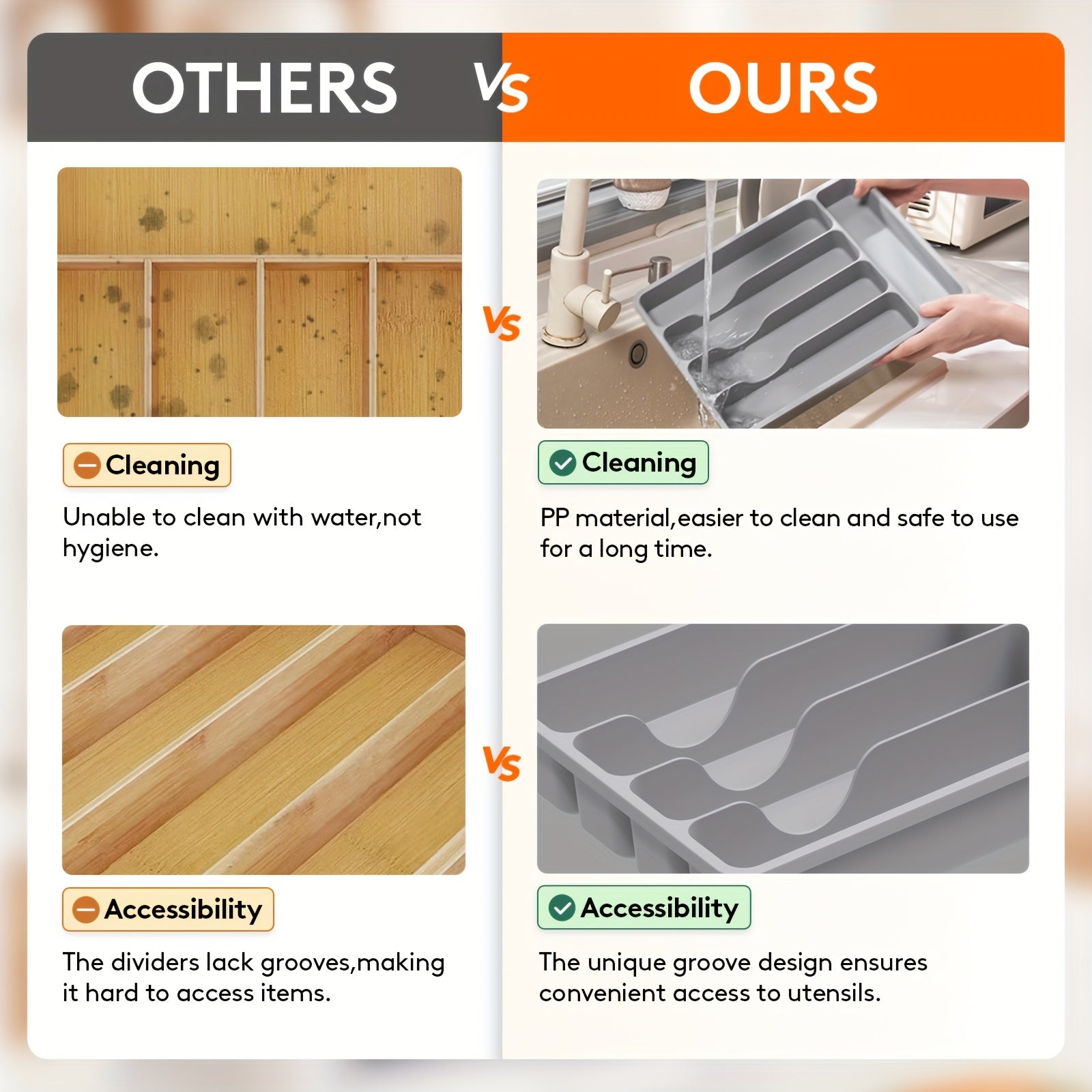 Modern Stackable Storage Drawer – smooth-access cabinet organization, 5 6 7 Compartment Silverware Drawer Organizer Tray Plastic Cutlery Storage for Kitchen Drawer, designed for American homes, daily convenience and practical gifting