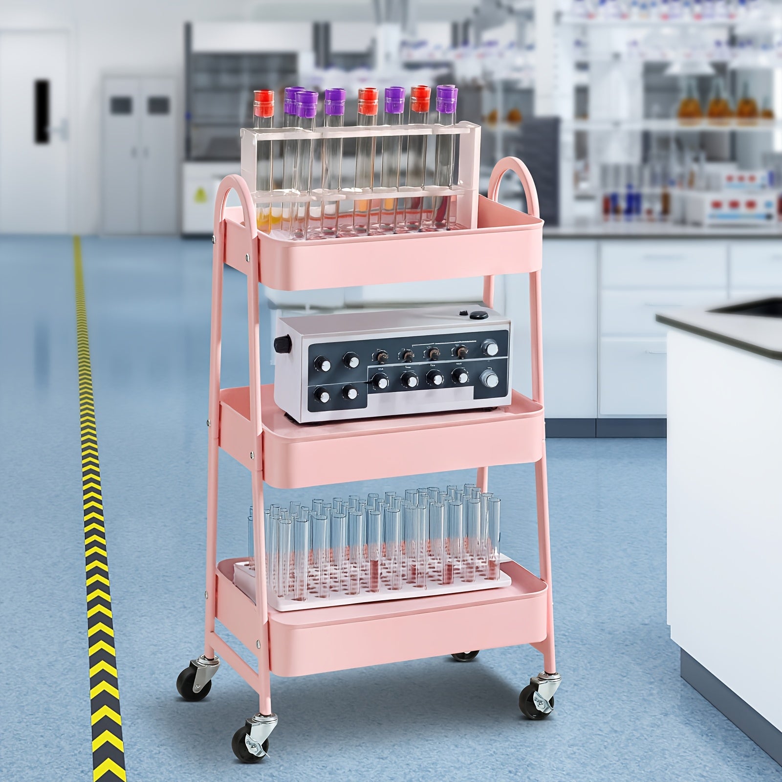 Smart 3 Tier Adjustable Home Storage Rack – durable multi-purpose storage, 3 Tier Rolling Storage Cart Metal Trolley Utility Cart With Wheels Hooks Easy Assembly, designed for American homes, daily convenience and practical gifting