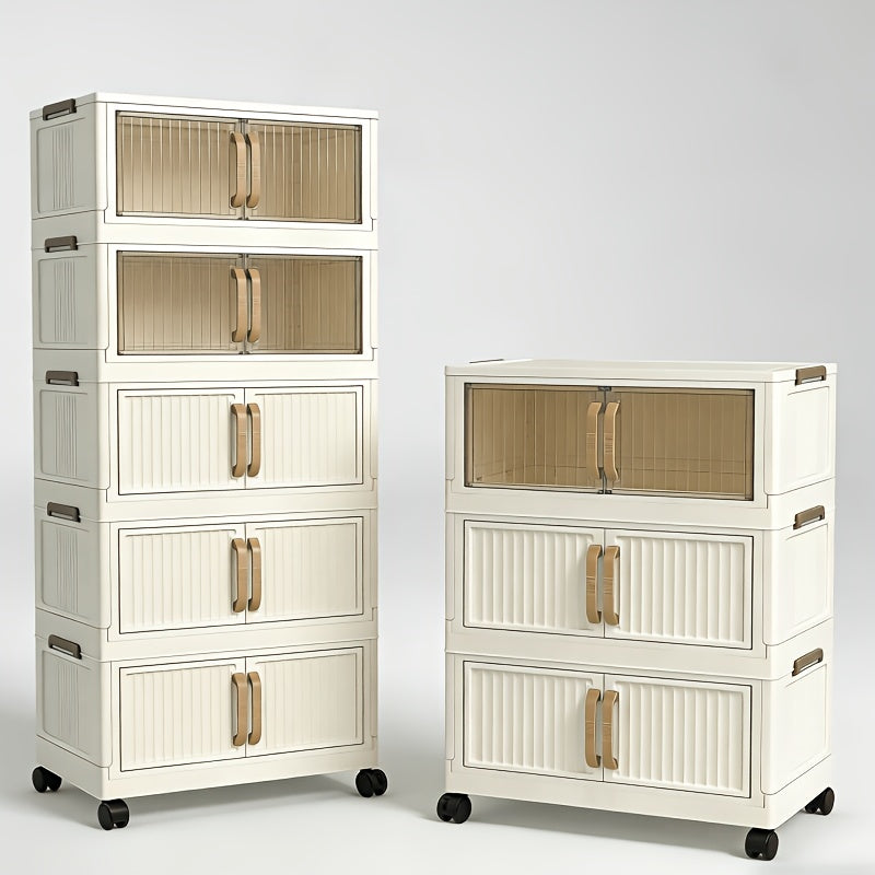 Heavy-Duty Home Storage Organizer – space-saving everyday organization, Multi-Functional Foldable Storage Cabinet with 5-Tier 3-Tier Large Capacity Space-Saving Suitable for Entrance Corridor, designed for American homes, daily convenience and practi