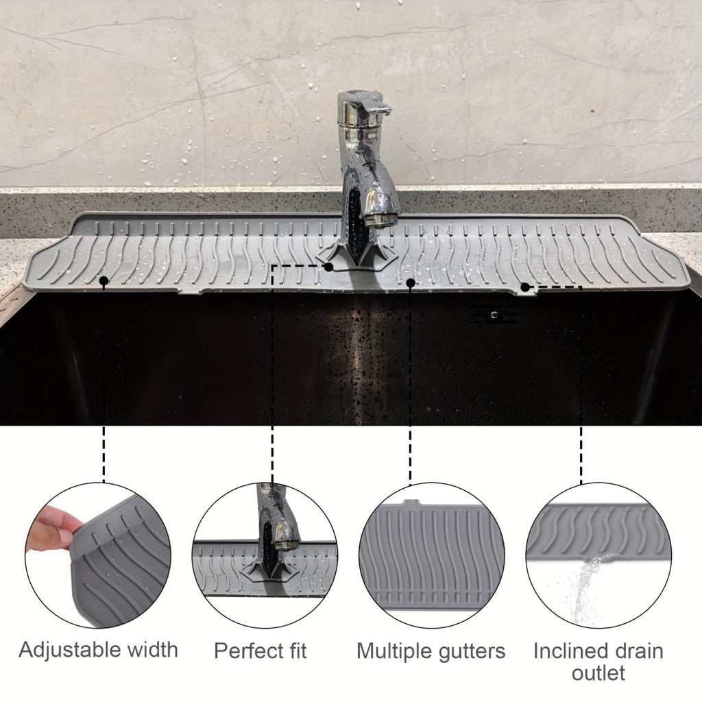 Modern Home Accent Rug – comfortable decorative floor coverage, Silicone Kitchen Drain Mat - Non-Slip Kitchen And Bathroom Faucet Foam Catcher Reusable Countertop, designed for American homes, daily convenience and practical gifting
