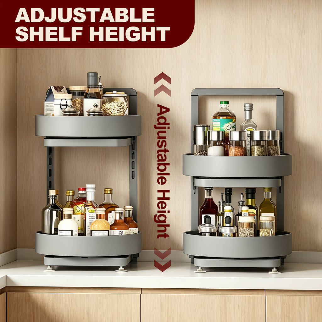 Smart 2/3tier Glass Spice Jar Set – clear reusable pantry storage, 2 3tier Rotatable Kitchen Spice Rack Gray Black White Adjustable Height Metal Rotating Table, designed for American homes, daily convenience and practical gifting