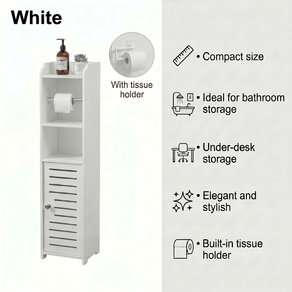 Home Organizer – White Black Gray Slim Bathroom Organizer Rack Perfect for Small Spaces in Various