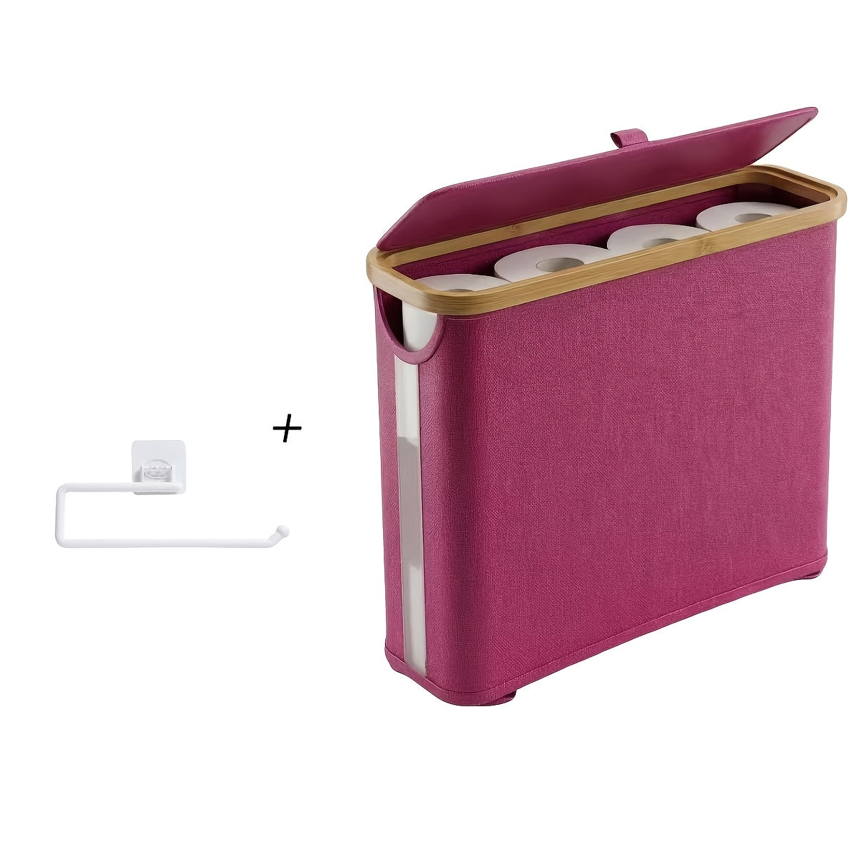 Toilet Paper Holder – Bamboo Toilet Paper Storage Basket with Lid Large Capacity Holds 12 Rolls