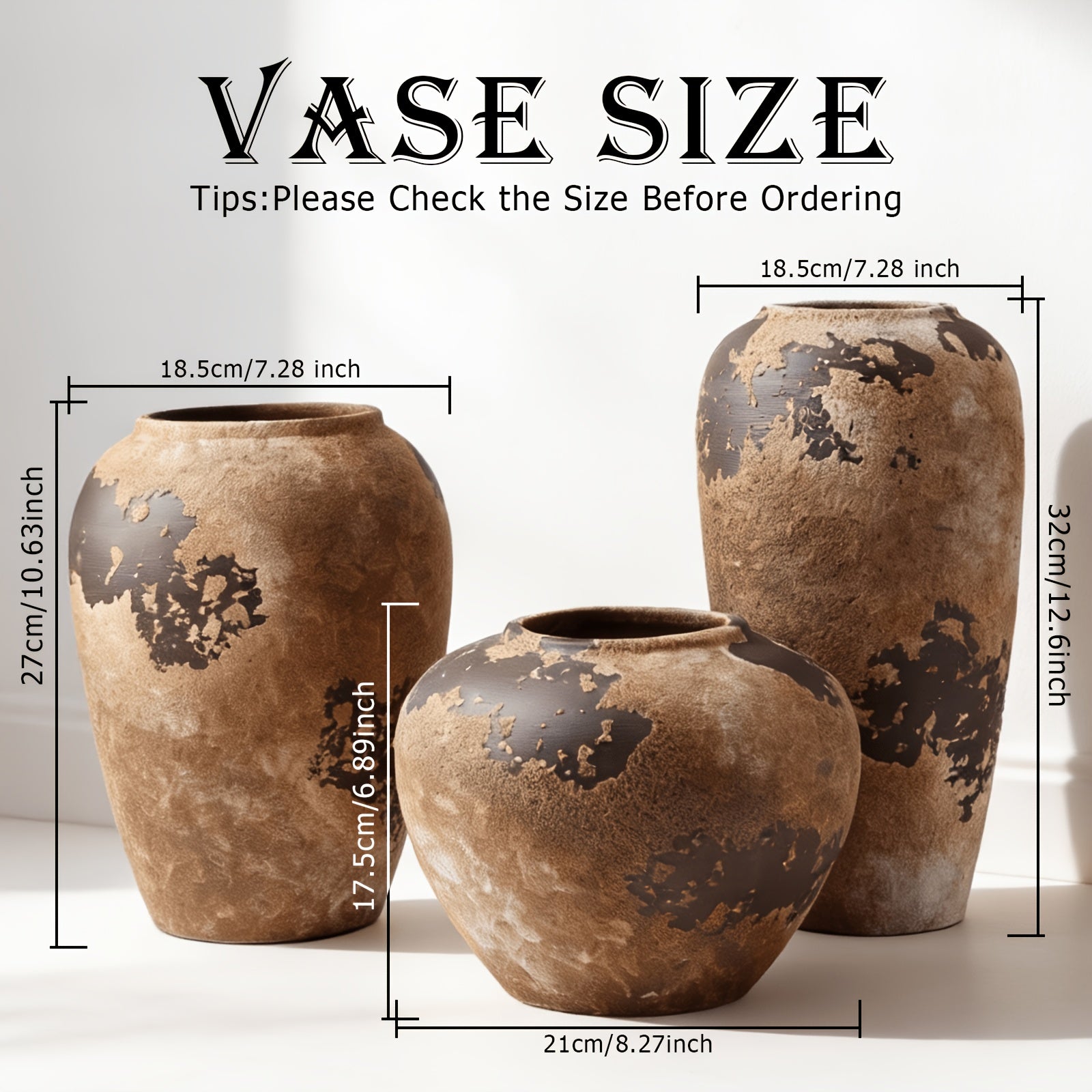 Smart Ceramic Flower Vase – tabletop floral display and modern home decor, Rustic Rust Ceramic Vase Wabi Sabi Decorative Pottery Vase Ideal for Table Centerpieces Living, designed for American homes, daily convenience and practical gifting