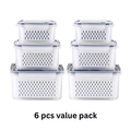 Easy-Access 6 Pack Refrigerator Storage Organizer – easy-access fridge organization, 6 Pack Fridge Food Storage Container Set with Lids with Strainer Plastic Fresh Produce, designed for American homes, daily convenience and practical gifting