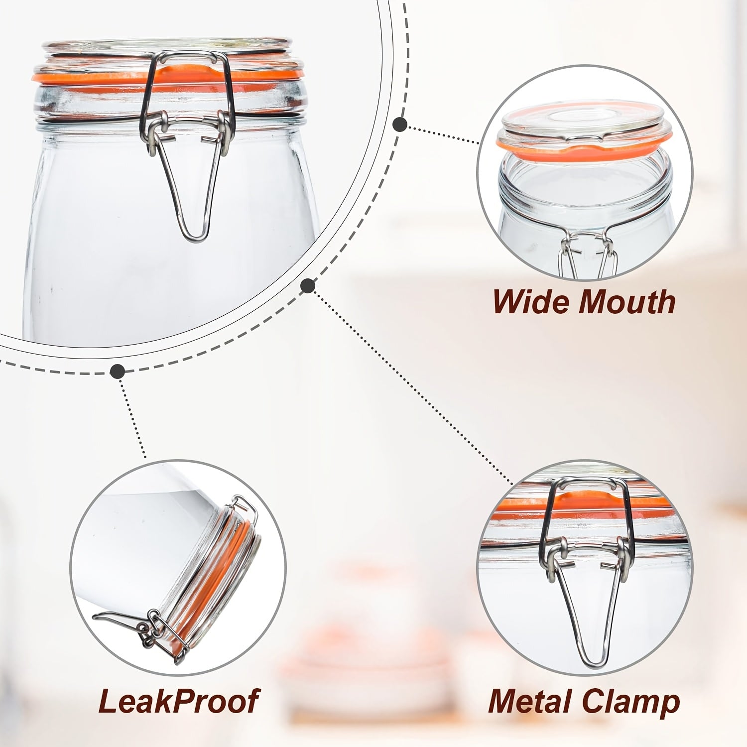 Heavy-Duty 3pcs Mason Jar Set – clear reusable pantry storage, 3pcs Half-Gallon Glass Mason Jars with Airtight Lids 64-Ounce Wide Mouth for Pickling Canning, designed for American homes, daily convenience and practical gifting
