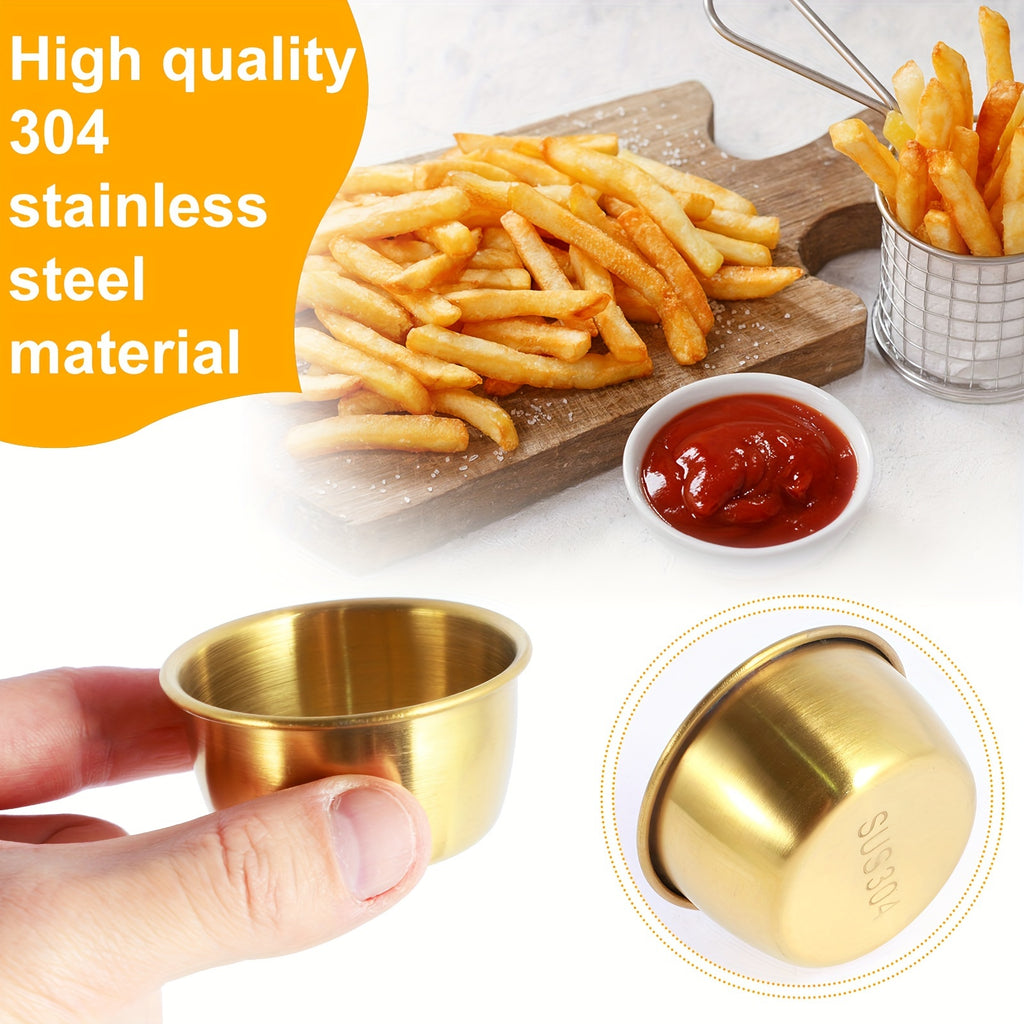 12 Pcs Mini Sauce Dipping Bowl 304 Stainless Steel Dipping Cups Round Sauce Dishes 45/55ml Mini Reusable Seasoning Cups Dipping Cups Multipurpose Sauce Cups For Home Party Restaurants Mini Dipping Cups Round Condiment Cups Sauce Dipping Cups