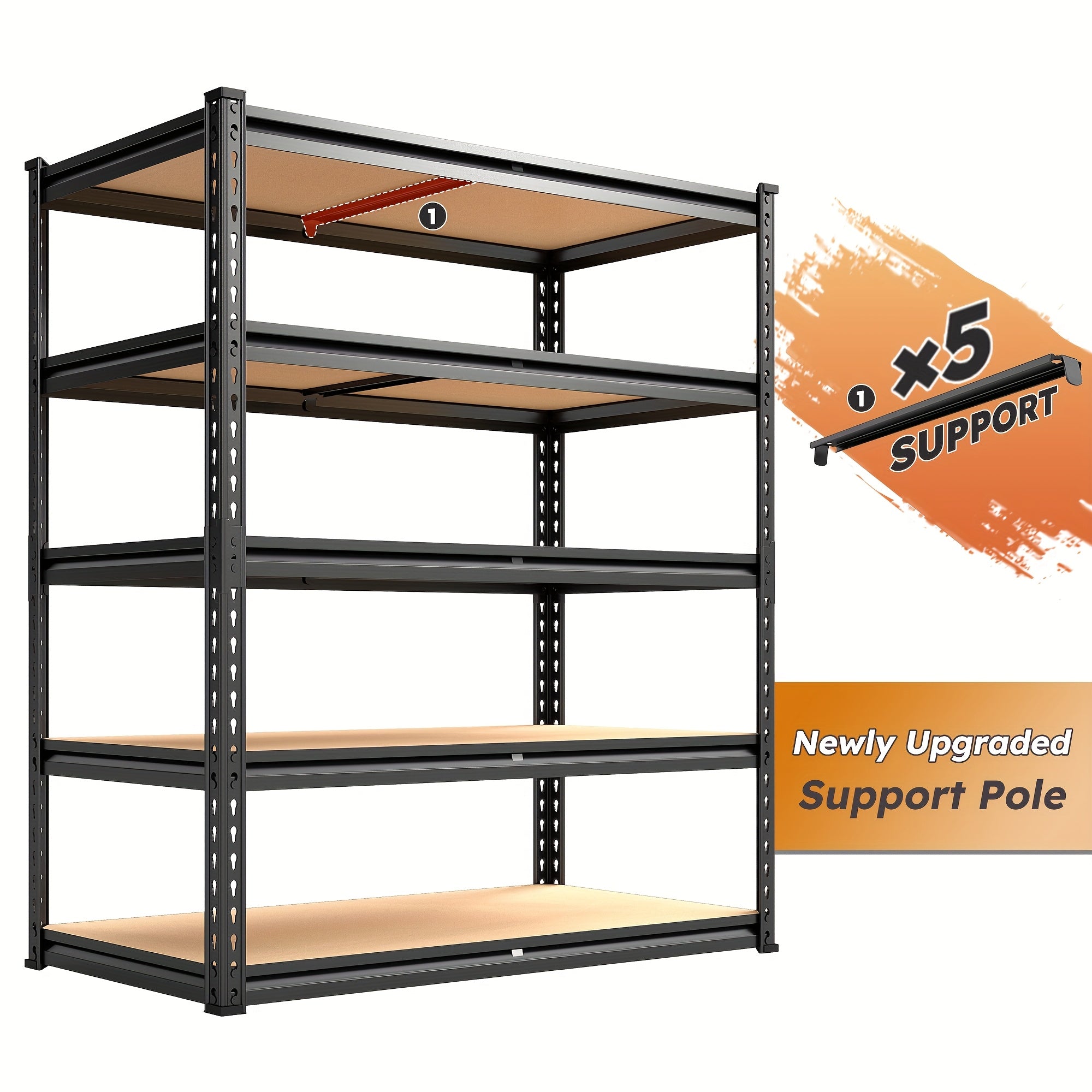 Space-Saving 5 Tier Adjustable Home Storage Rack – durable multi-purpose storage, 2020LBS Storage Shelves 5 Tier 72 H X 35 55 W X 16 DGarage, designed for American homes, daily convenience and practical gifting