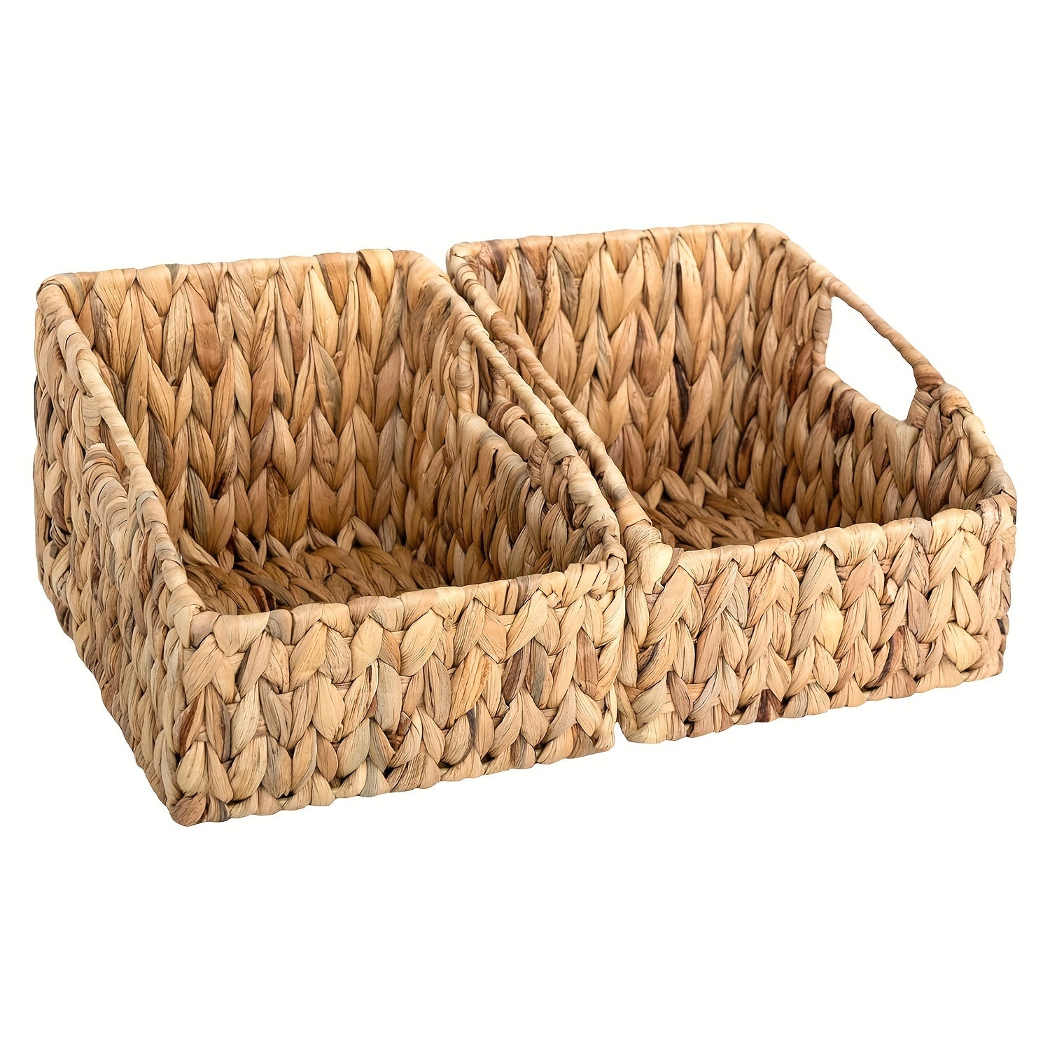 Storage Bins – Storage Baskets Square Wicker Baskets With Built-in Handles Hand-Woven Baskets
