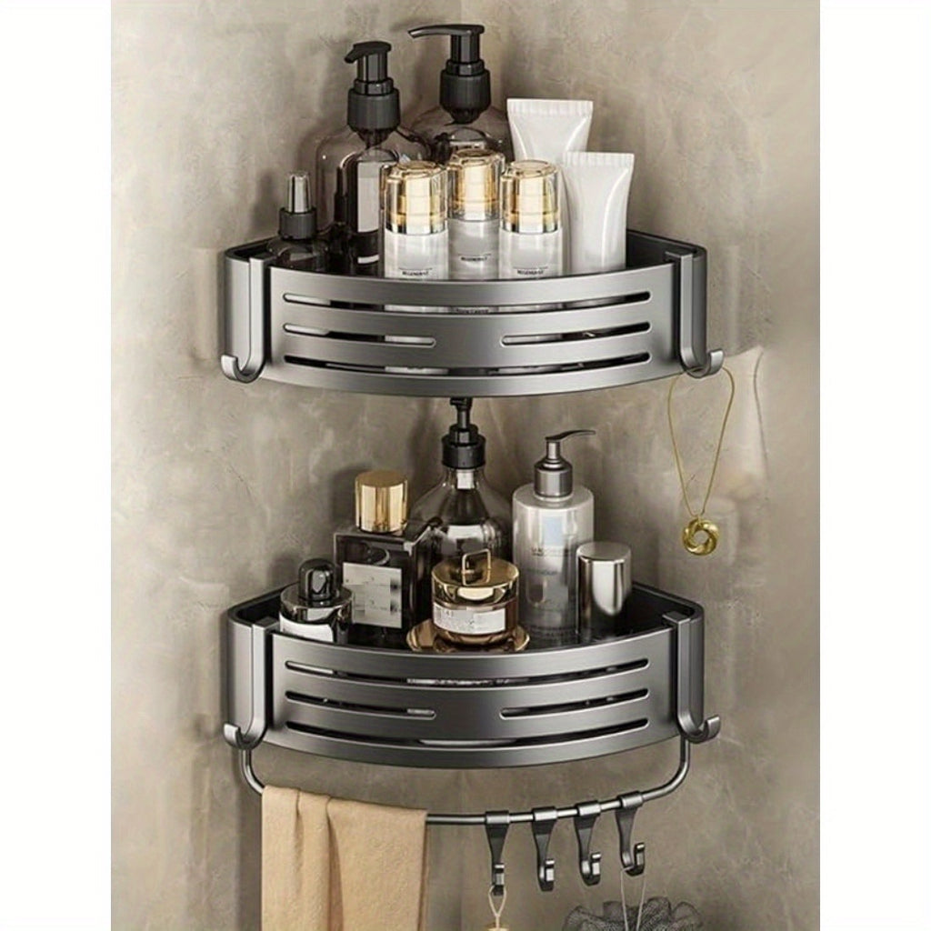Compact 2pcs Adjustable Home Storage Rack – durable multi-purpose storage, 2pcs 3pcs No-Drill Bathroom Kitchen Triangle Storage Racks Corner Wall-Mounted Shelves Suitable for Shower, designed for American homes, daily convenience and practical giftin