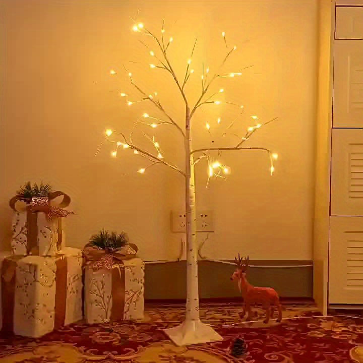 6ft/5ft/3ft/2ft Simulated Birch Tree Lights, Landscape Trees, USB Eight-function LED Lights, Suitable for Garden, Stairs, Railing Decorations, Christmas Decorations, Wedding And Holiday Decoration Lights,, IP44