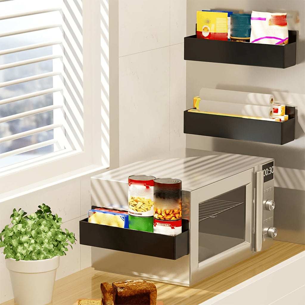 [Movable Metal Storage Rack] 2/4 Movable Metal Refrigerator Magnetic Storage Rack, Multi-Purpose Kitchen Bathroom Storage Box, Space-Saving Multi-Functional Organizer, Easy Appearance