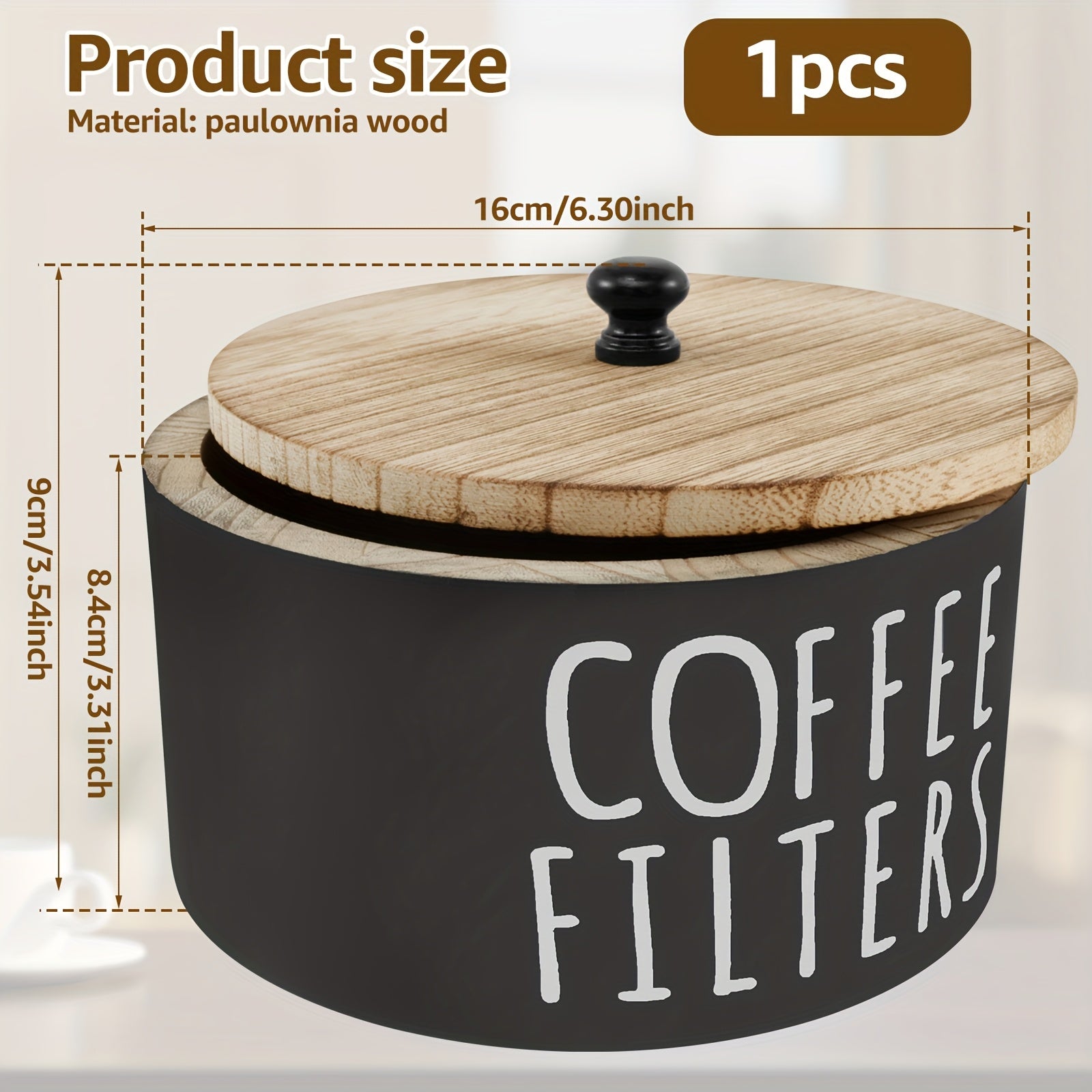 Modern Stackable Home Storage Bins – portable space-saving storage, Coffee Filter Holder Wooden Large Capacity Rustic Coffee Filter Storage Case Dispenser with Bamboo, designed for American homes, daily convenience and practical gifting