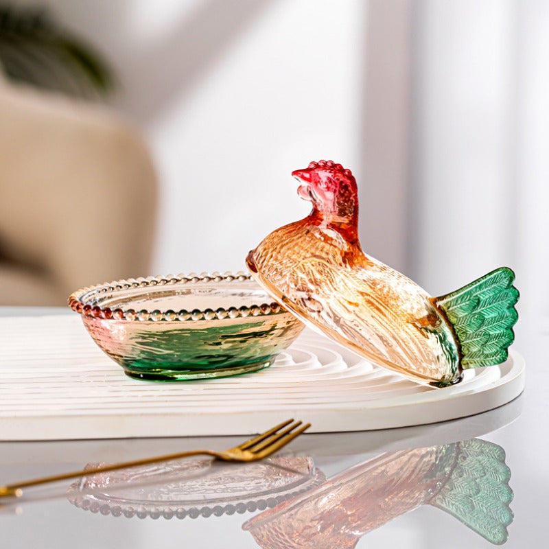 Space-Saving Airtight Storage Jar Set – clear reusable pantry storage, Elegant And Durable Chicken-Shaped Glass Storage Jar with Lid Perfect Table And Desk Ornament, designed for American homes, daily convenience and practical gifting