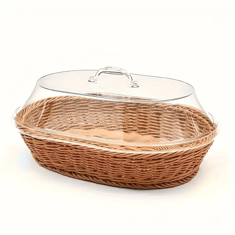 1pc Bread Basket - Durable Plastic Bread Basket, Washable Food Tray for Storing Desserts And Fruits - Ideal for Kitchen, Picnic And Home Display, Also a Perfect Storage Box for Pastries And Desserts