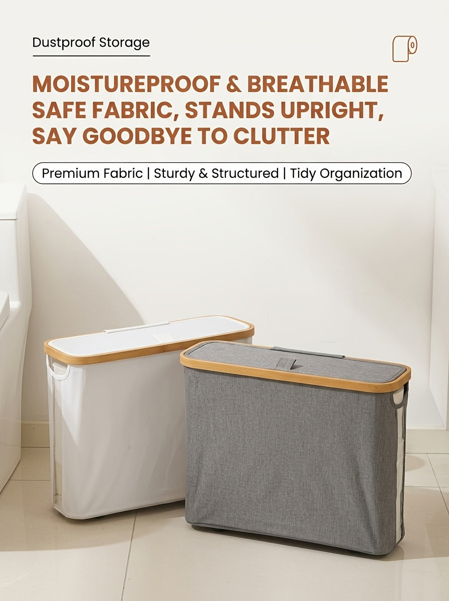 Heavy-Duty Stackable Home Storage Bins – portable space-saving storage, Foldable Toilet Paper Storage Basket with Lid Dustproof Visible Fabric Tissue Holder with Strips, designed for American homes, daily convenience and practical gifting