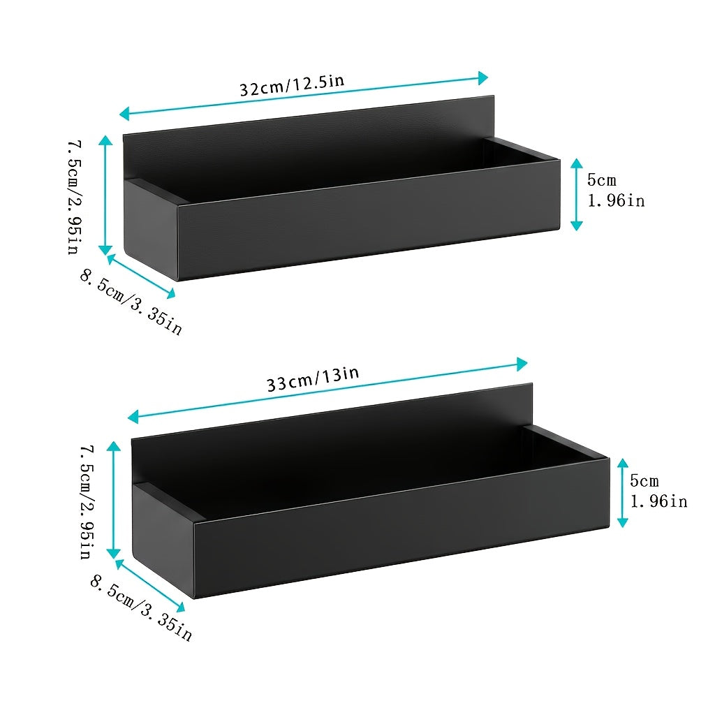 [Metal Storage Rack] 2pcs Movable Metal Refrigerator Magnetic Storage Rack, Multi-Purpose Kitchen Bathroom Storage Box, Space-Saving Multi-Functional Organizer, Simple Appearance